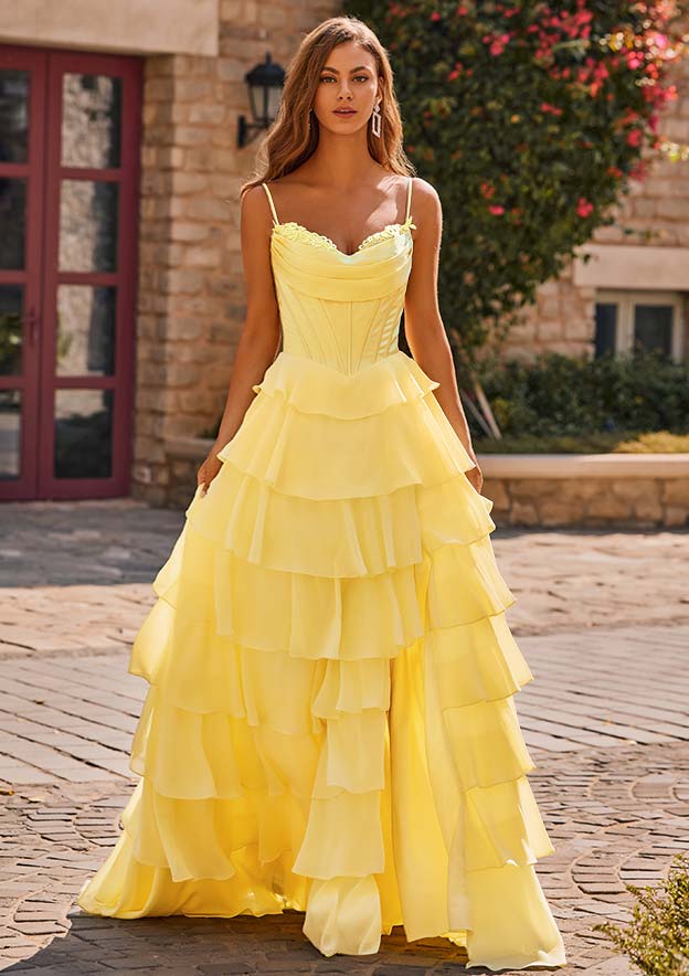 yellow prom dresses